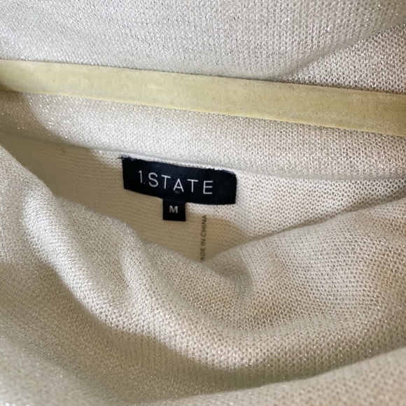 1. STATE metallic lurex off the shoulder knit top NWT medium - Picture 5 of 6